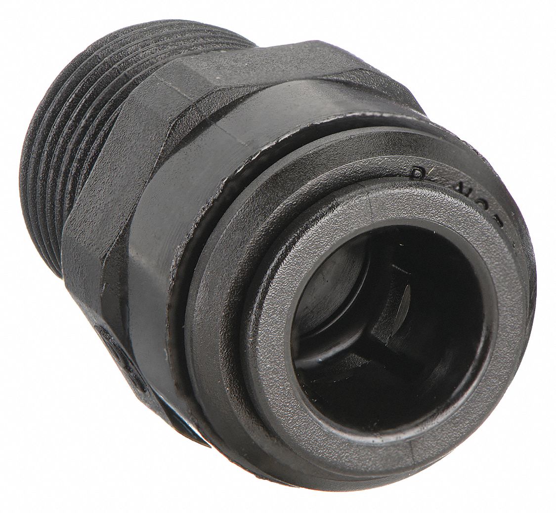 JOHN GUEST PM011203EPK10 Adapter 15/32 Tube OD Black PK10
