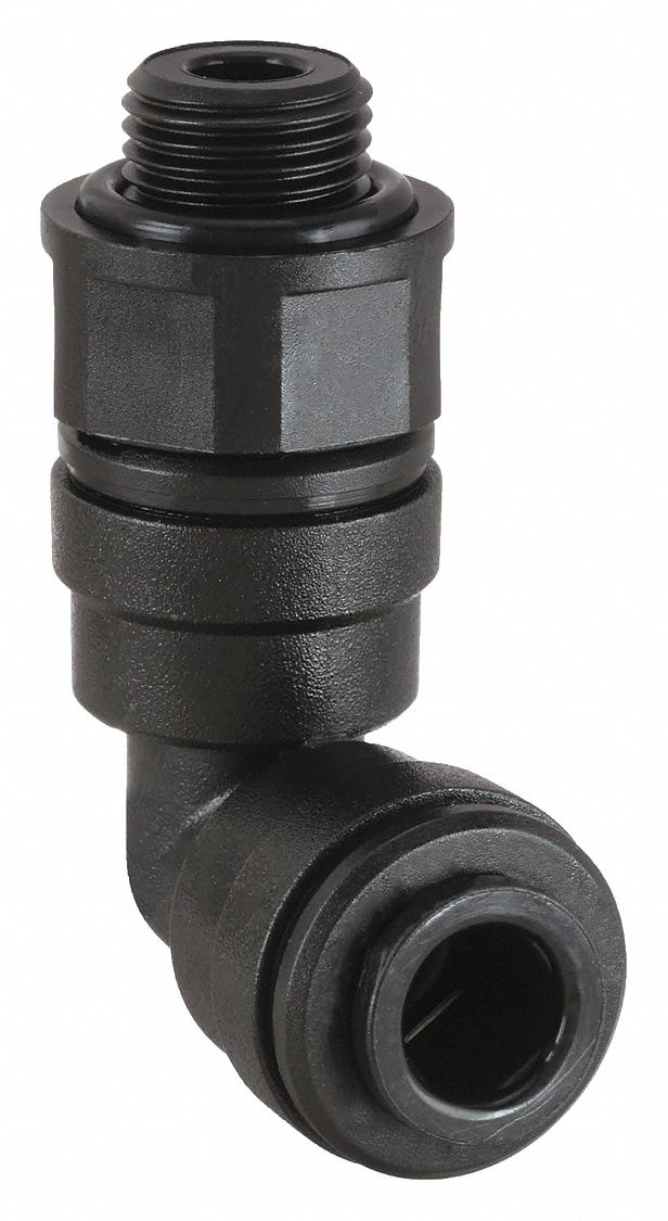 JOHN GUEST PM091203EPK10 90 Swivel Elbow 15/32 Tube Black PK10