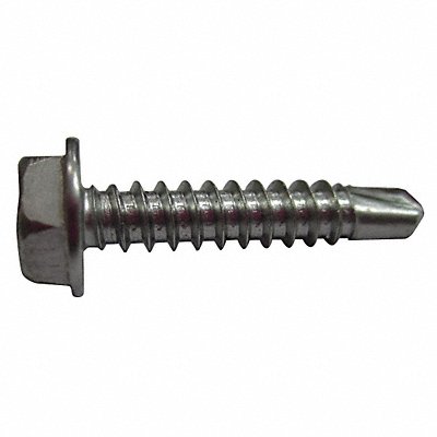 GRAINGER U318600160150 Drill Screw Hex #8 SS410 1.5 L PK100