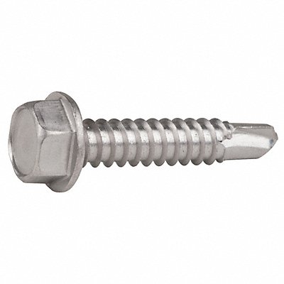 GRAINGER U318600250125 Drill Screw Hex 1/4 SS410 1.25 L PK25