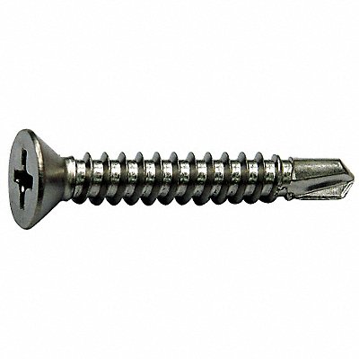 GRAINGER U318800190125 Drill Screw Flat #10 410SS 1.25 L PK50