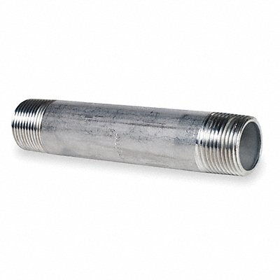 GRAINGER T4BND13 Nipple 1/2 In Thrd at Both Ends 8 In 304