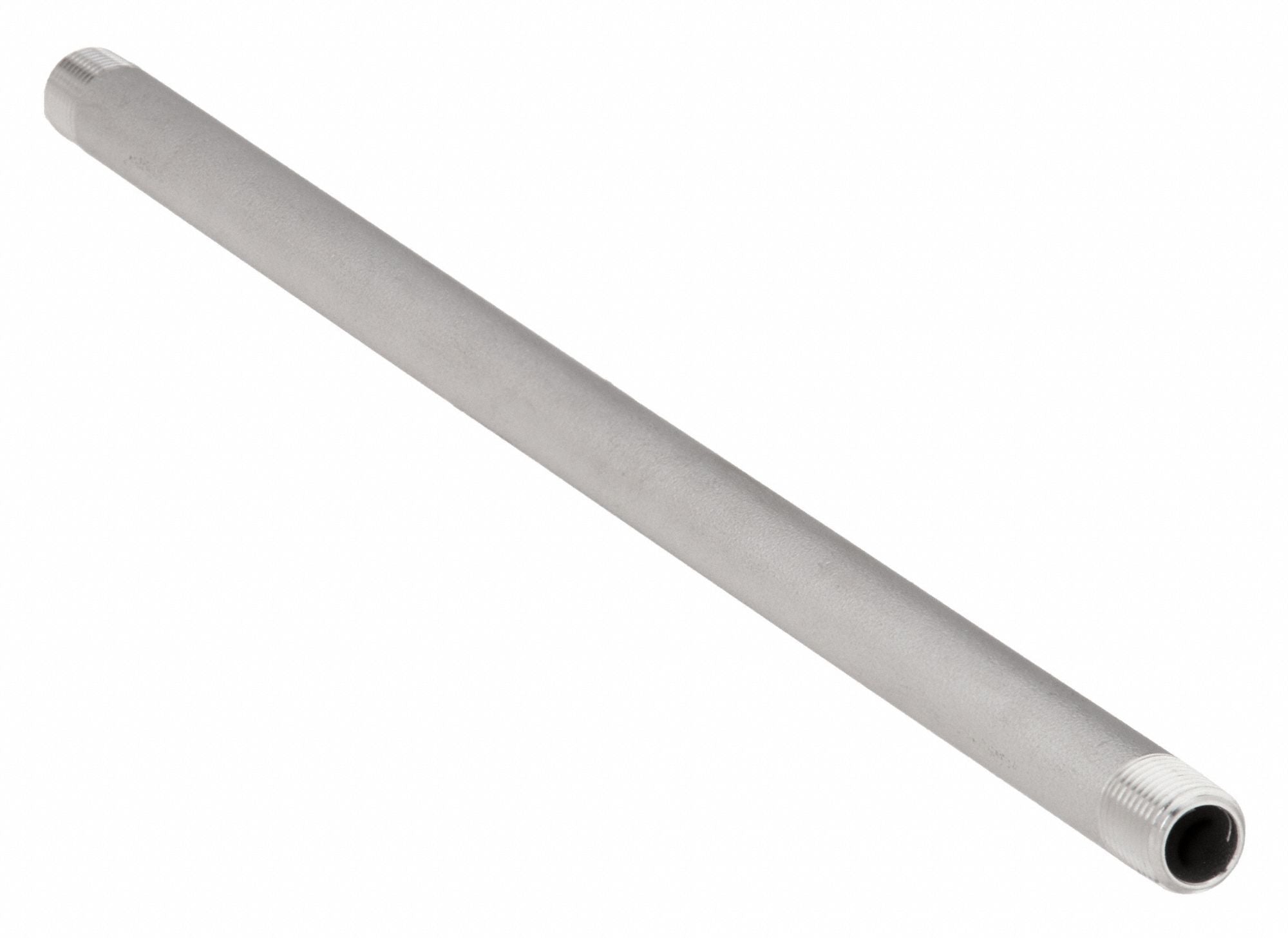 GRAINGER T6BNA15 Nipple 1/8 In Thrd Both Ends 10 In 316