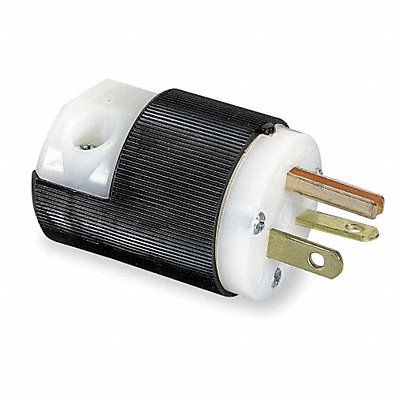 HUBBELL HBL5466C Strt Plg Blk Wht 20 A Stnd 6-20P