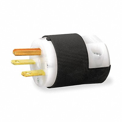 HUBBELL HBL5666C Strt Plg Blk Wht 15 A Stnd 6-15P