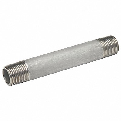 GRAINGER T4BNA14 Nipple 1/8 In Thrd at Both Ends 9 In 304