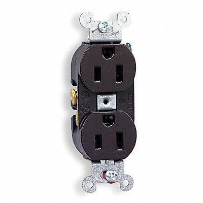 HUBBELL CR15 Receptacle Brown 15 A 2P3W Side 1PK
