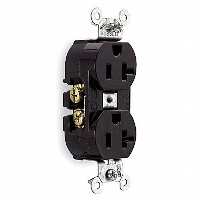 HUBBELL CR20 Receptacle Brown 20 A 2P3W Side 1PK
