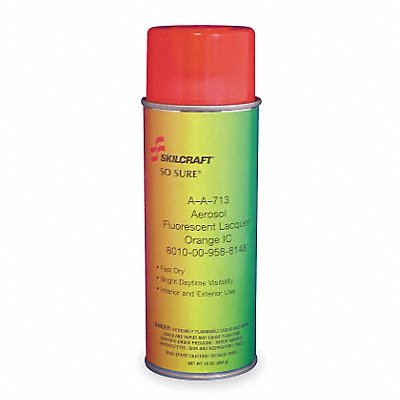 ABILITY ONE 8010009588148 Spray Paint Fluorescent Orange 12 oz.