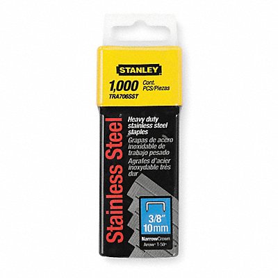STANLEY TRA706SST Narrow Staples SS 7/16x3/8 PK1000