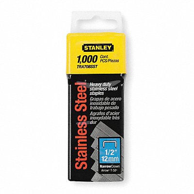 STANLEY TRA708SST Narrow Staples SS 7/16x1/2 PK1000