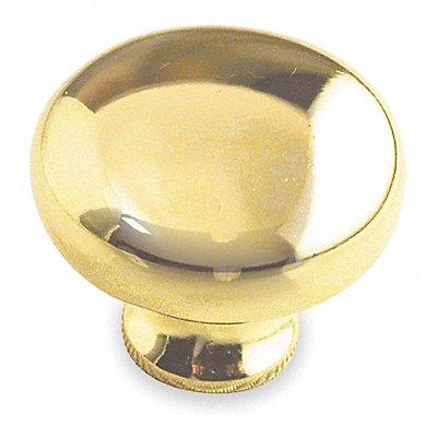 GRAINGER 1XNR5 Cabinet Knob Round Brass PK5