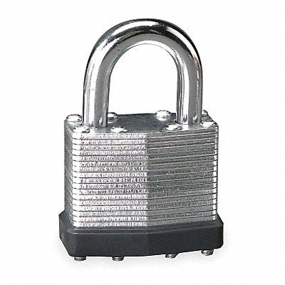 GRAINGER 1XRT5 Keyed Padlock 3/4 in Rectangle Silver