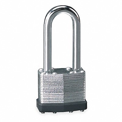 GRAINGER 1XRU3 Keyed Padlock 3/4 in Rectangle Silver
