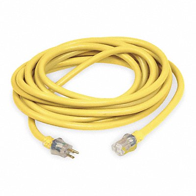 POWER FIRST 1XUP8 Lighted Extension Cord 50ft 10Ga 15A SJTW Yel