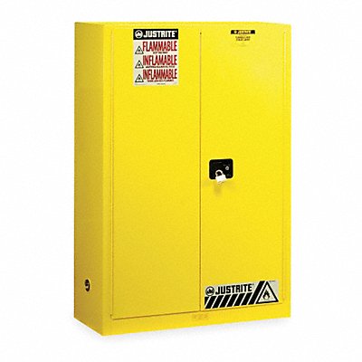 JUSTRITE 894500 E4576 Flammable Safety Cabinet 45 gal Yellow