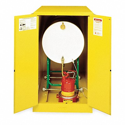 JUSTRITE 899300 Flammable Cabinet Horizontalontal 55 gal Yellow