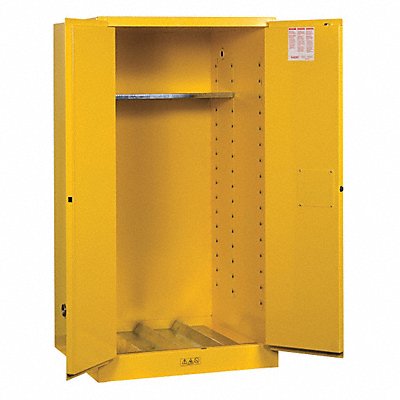 JUSTRITE 896200 Flammable Cabinet Verticalical 55 gal Yellow