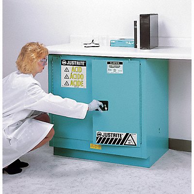 JUSTRITE 892302 Corrosive Safety Cabinet Blue Standard