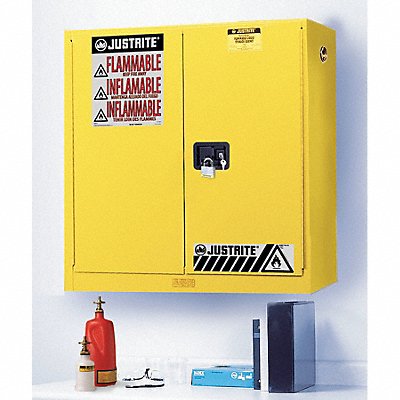 JUSTRITE 893400 Flammable Safety Cabinet 20 gal Yellow