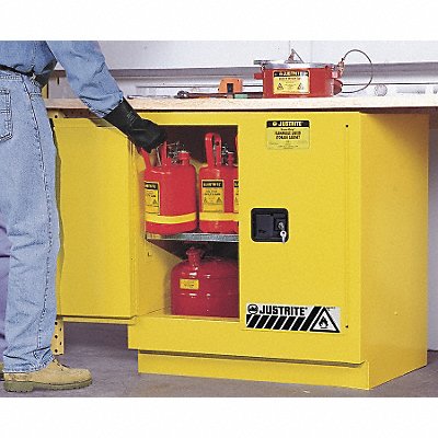 JUSTRITE 892320 Flammable Safety Cabinet 22 gal Yellow