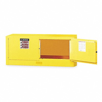 JUSTRITE 891300 Hazmat Storage Cabinet Yellow Steel