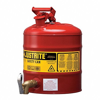 JUSTRITE 7150150 Type I Faucet Safety Can 5 gal Red