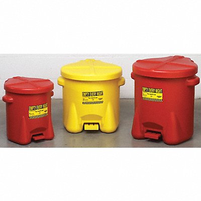 EAGLE 935FLY Oily Waste Can 10 gal Poly Yellow