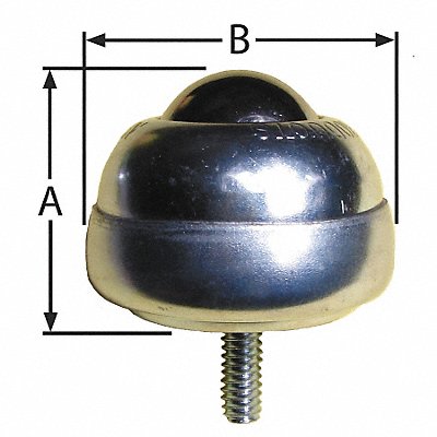 ASHLAND CONVEYOR BTS14201DIA75SSSS Ball Transfer Threaded Stud 1 Ball Dia.