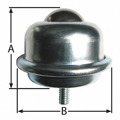ASHLAND CONVEYOR BTS381615DIA250CSCS Ball Transfer Threaded Stud 1-1/2 Ball D