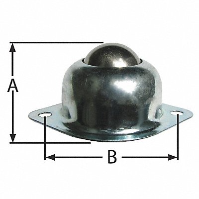 ASHLAND CONVEYOR BTF2H1DIA75SSSS Ball Transfer Flange 1 Ball Dia.
