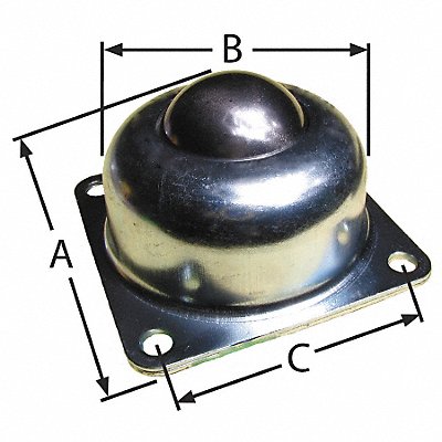 ASHLAND CONVEYOR BTF4H15DIA250SSSS Ball Transfer Flange 1-1/2 Ball Dia.