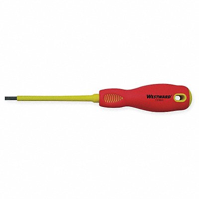 WESTWARD 1YXK1 Insulated Slotted Screwdriver 5/32 in