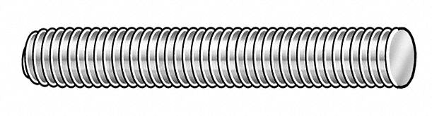 GRAINGER 32414 Fully Threaded Stud Black Oxide Stl 5/8 -11 Cr 4 1A 10PK