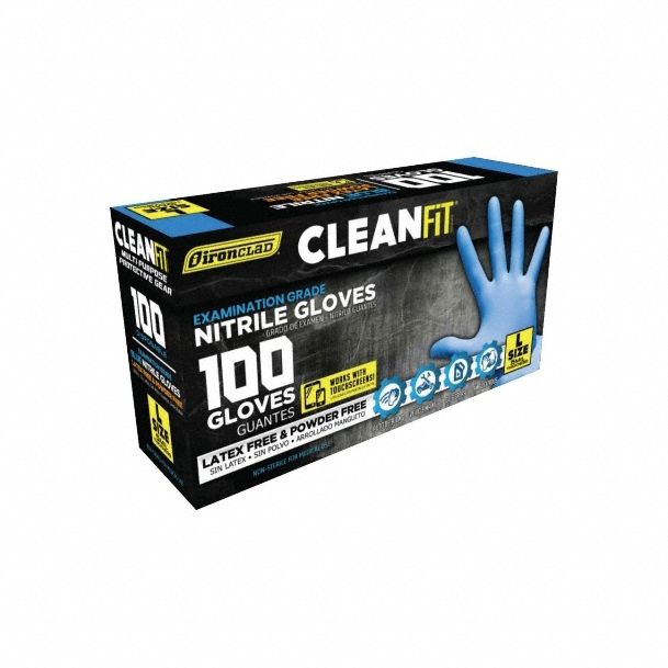 IRONCLAD M02041 Exam Grade Glove S Black 5 Mil PK/100