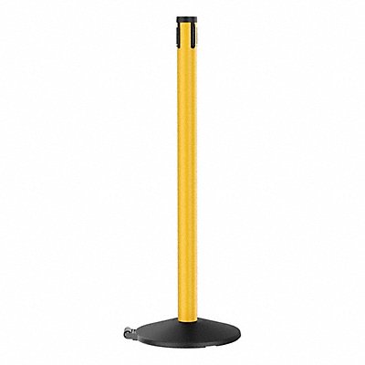 RETRACTA-BELT 305YARCV Belt Barrier Rcvr. Post Yellow Cast Iron