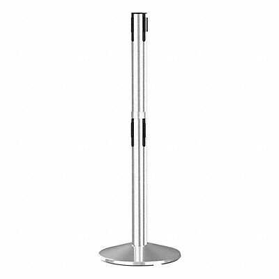 RETRACTA-BELT 330DSSRCV Belt Barrier Receiver Post Silver SS