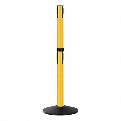 RETRACTA-BELT 331DYARCV Belt Barrier Rcvr. Post Yellow Cast Iron