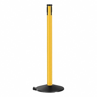 RETRACTA-BELT 335PYWRCV Belt Barrier Rcvr. Post Yellow Cast Iron