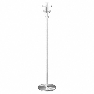 GLARO 302SA Coat Tree 4 Double Hooks 69 In H Satin