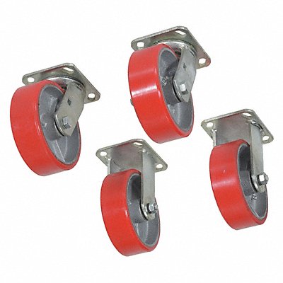 VESTIL HCK4PU62 Poly-on-steel CastorKit6 x2 4800#Cap PK4