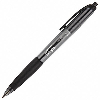 INTEGRA ITA36175 Rubber Grip Retractable Pens Black PK12