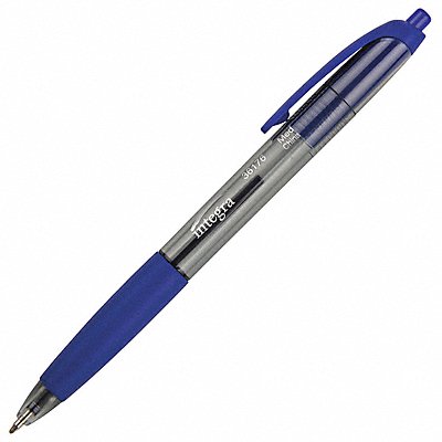 INTEGRA ITA36176 Rubber Grip Retractable Pens Blue PK12