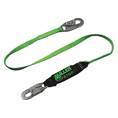 HONEYWELL MILLER 913TWLSZ76FTGN Shock-Absorbing Lanyard Black/Green