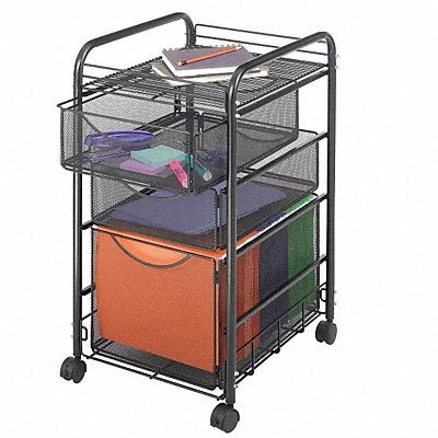 SAFCO 5213BL File Cart w/3 Drawers Black