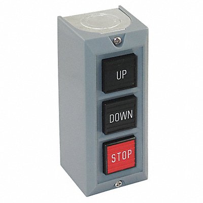DAYTON 20C799 Control Station 3 Push Buttons Blk/Red