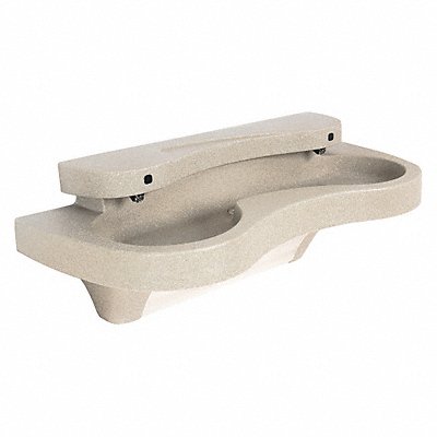BRADLEY S93709 Brad Wash Sta SemiCirc 47inx12-3/8inx6in