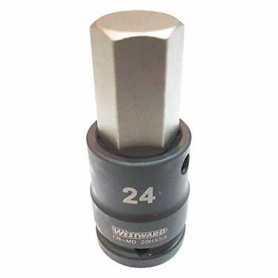 WESTWARD 20HX55 Impact Socket Bit St Steel Black Oxide H24