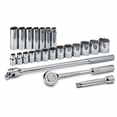 SK PROFESSIONAL TOOLS 4123 Socket Wrench St Chrome 12Pt 7/16 -1 1/4 in