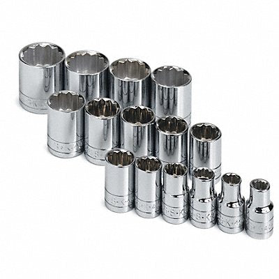 SK PROFESSIONAL TOOLS 4122 Socket Set Chrome 10-32 mm 12Pt